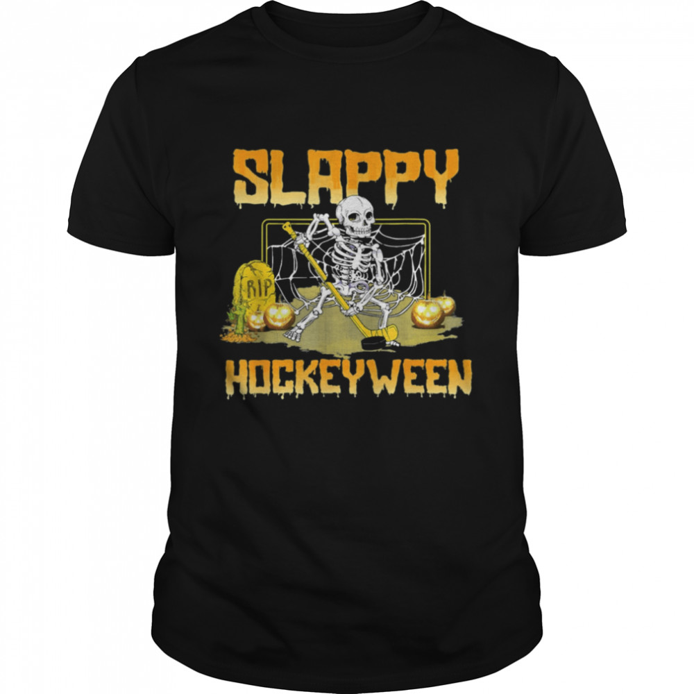 Hockey Slappy Hockeyween Skeleton Halloween Costume 2021 shirt
