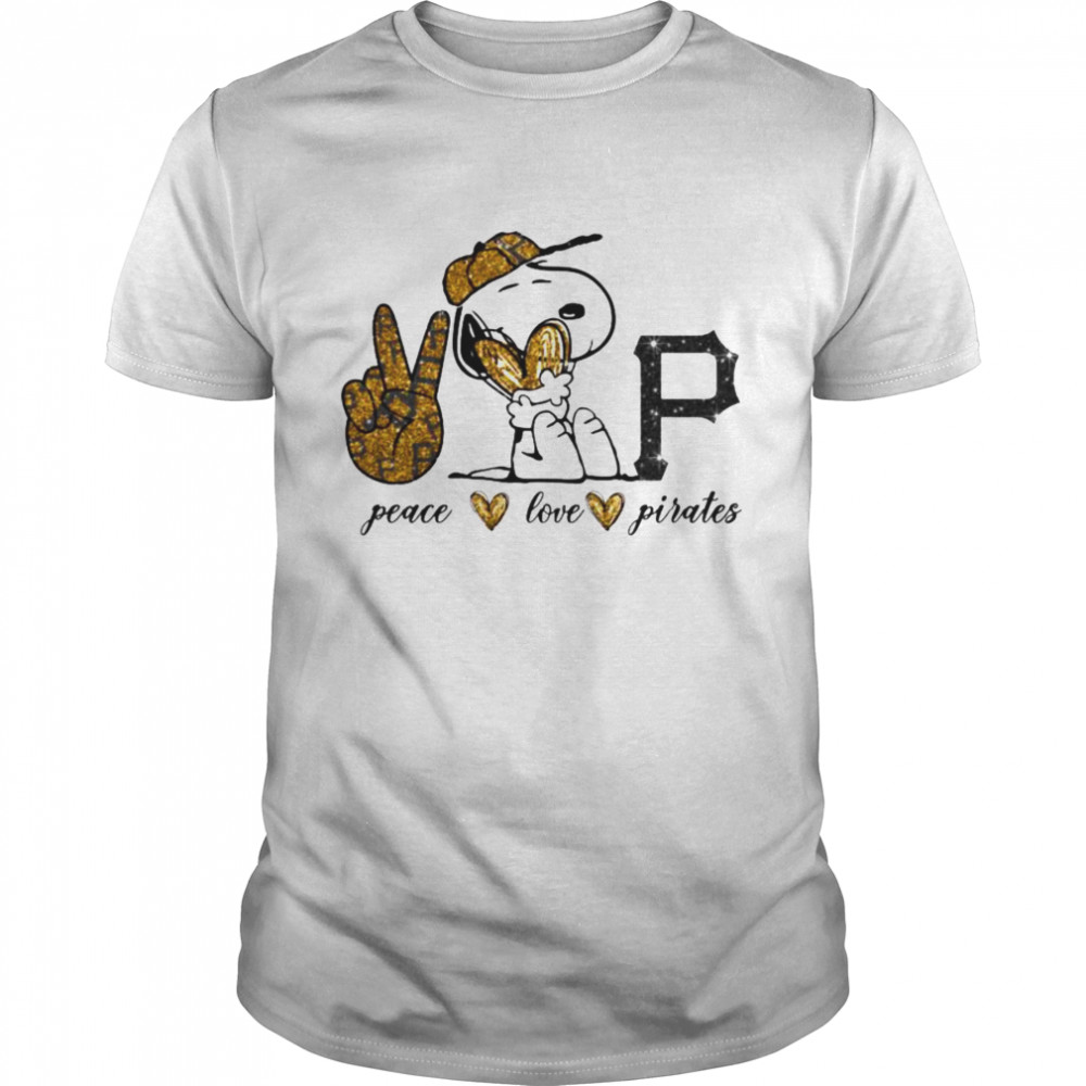 Snoopy peace love Pittsburgh Pirates shirt