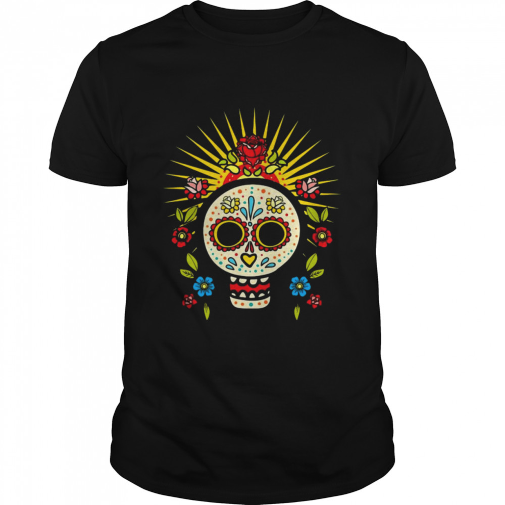 Day Of The Dead Dia De Los Muertos Flower Skull T-shirt