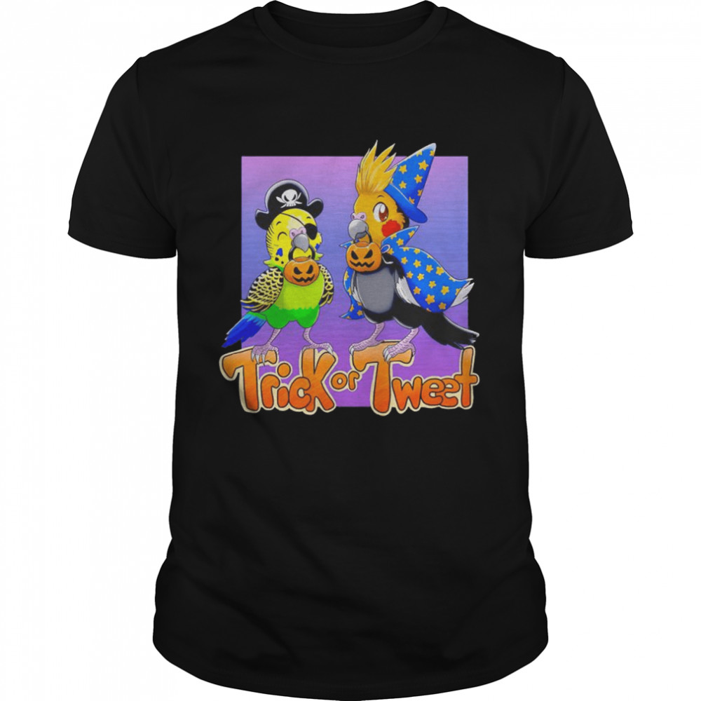 Parrot twitch trick or tweet cartoon shirt