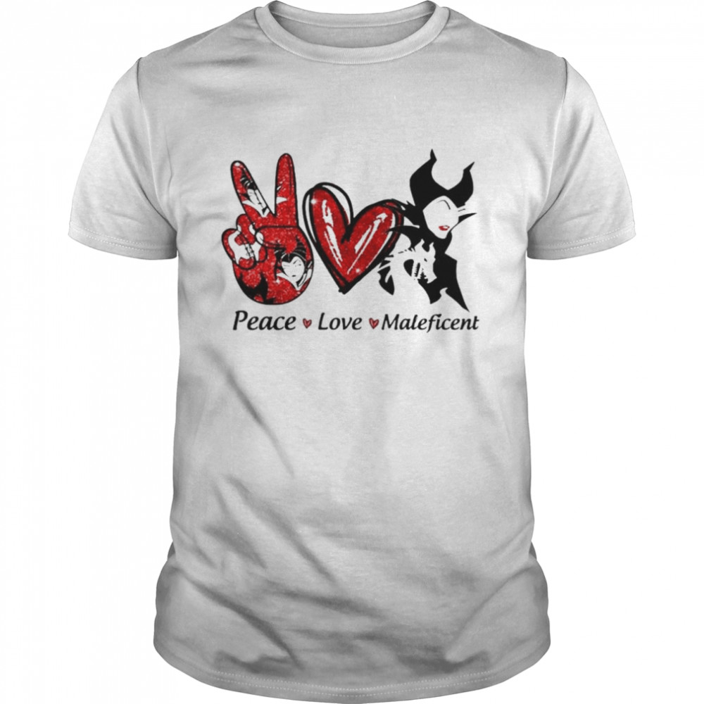 Peace Love Maleficent Disney Villain Halloween shirt