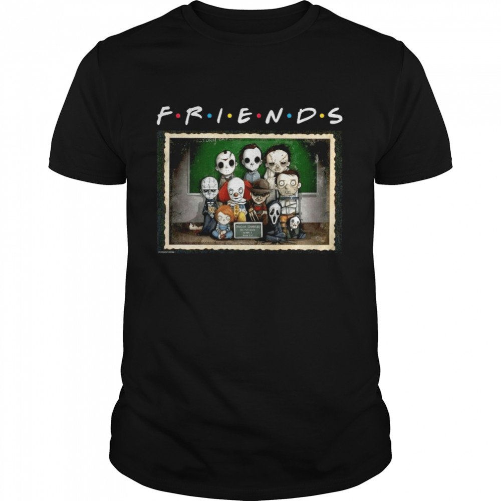 Horror characters chibi friends halloween shirt