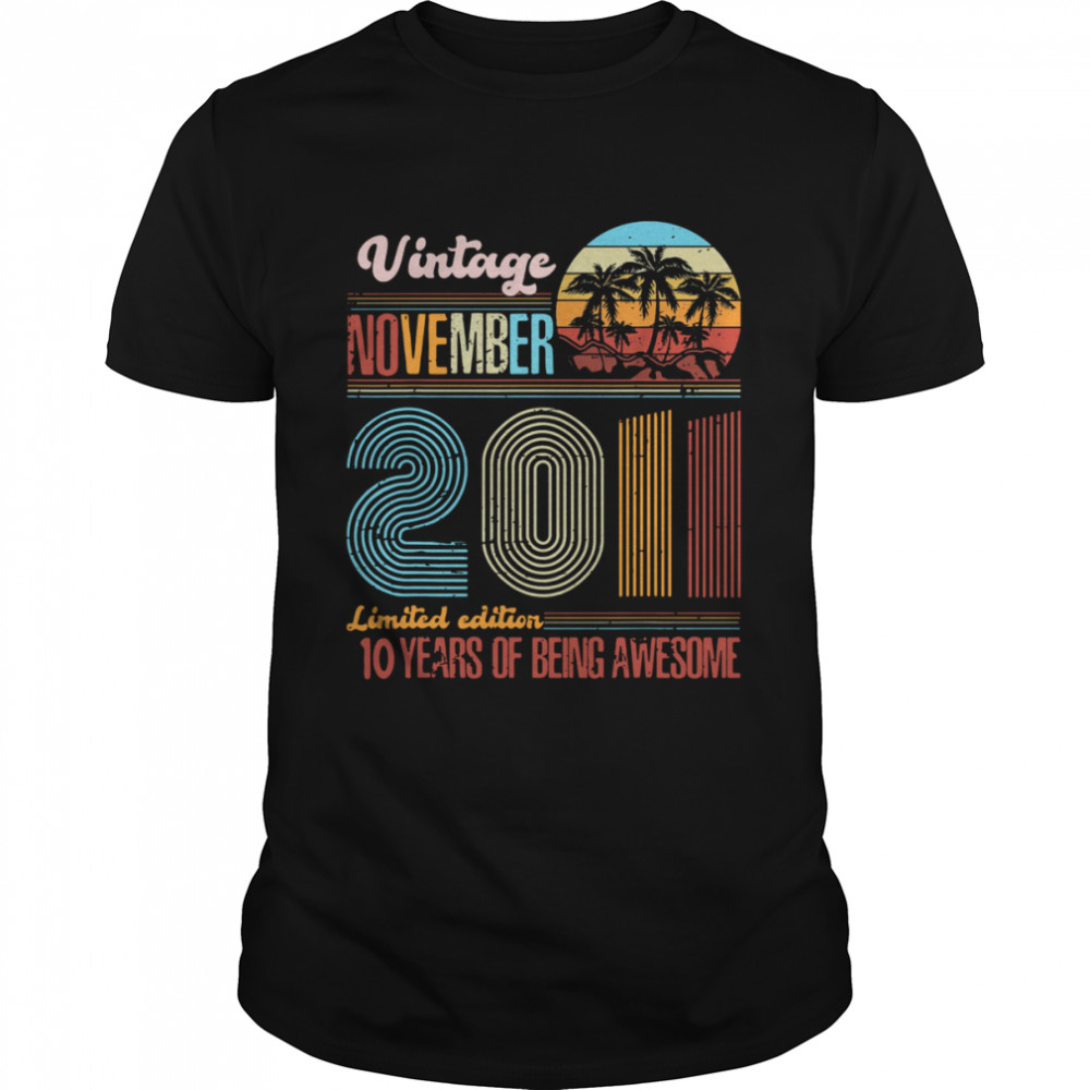 Vintage November 2011 Limited Edition 10 Years Of Being Awesome Shirt