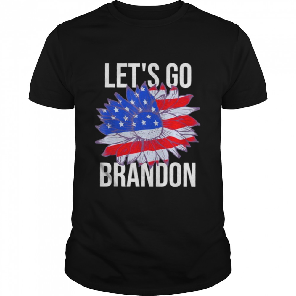 Lets Go Brandon Biden Flower Us Flag shirt