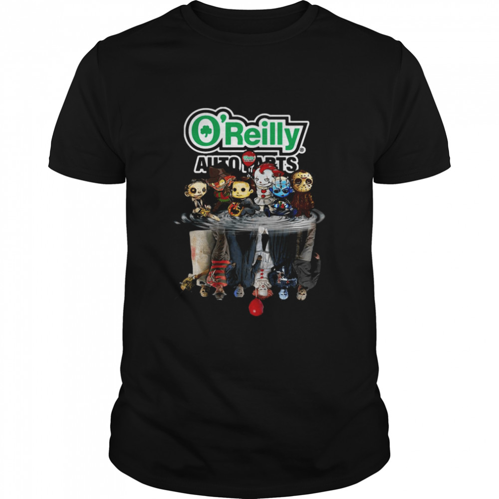 Halloween Horror Movie Chibi Characters Water Reflection O’reilly T-shirt