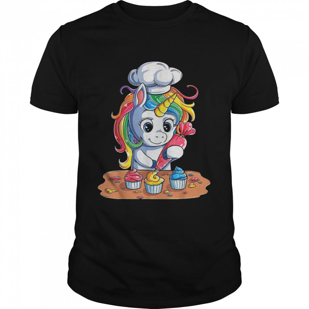 Unicorn Chef Make Cupcake shirt
