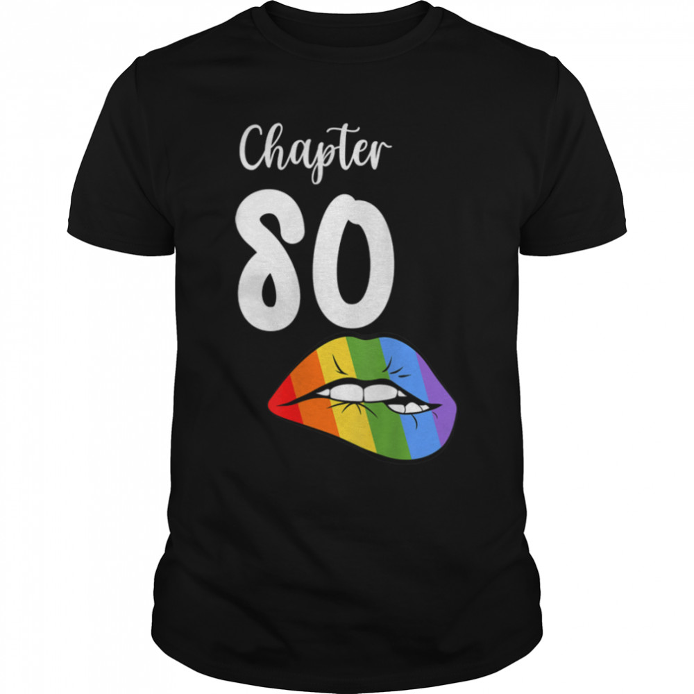 LGBT sexy lips rainbow chapter 80 Birthday celebration T-Shirt B09JZYX92P