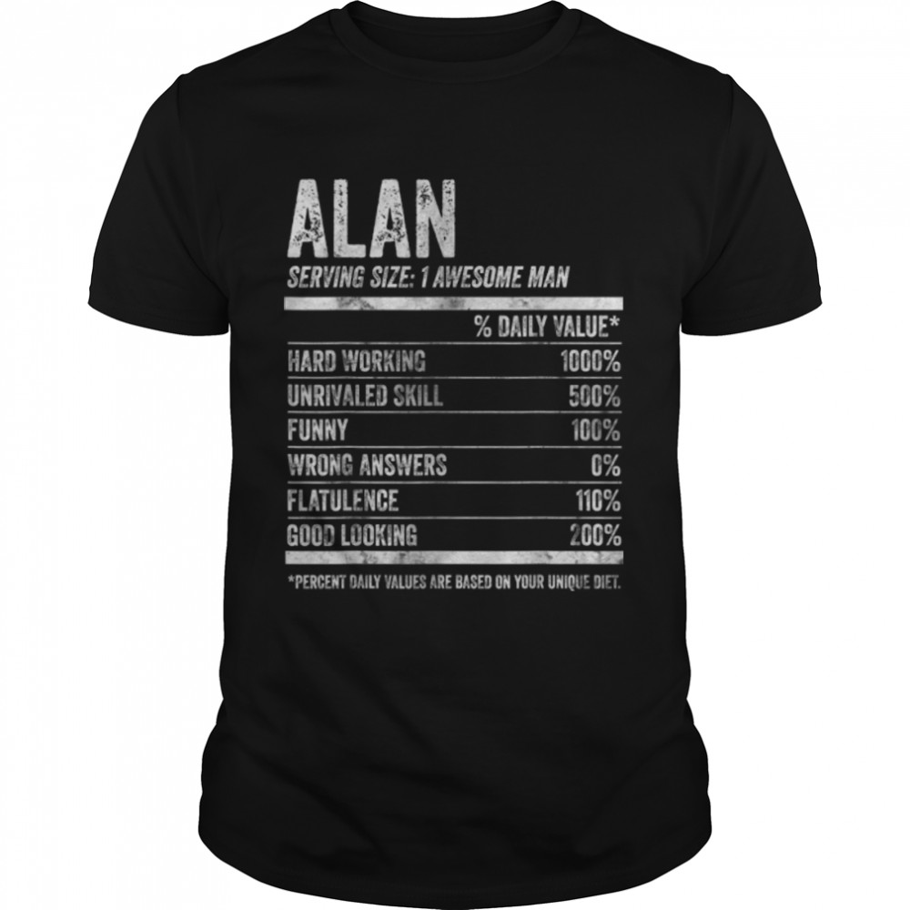 Mens Alan Nutrition Personalized Name Shirt Funny Name Facts T-Shirt B09K11GDXR