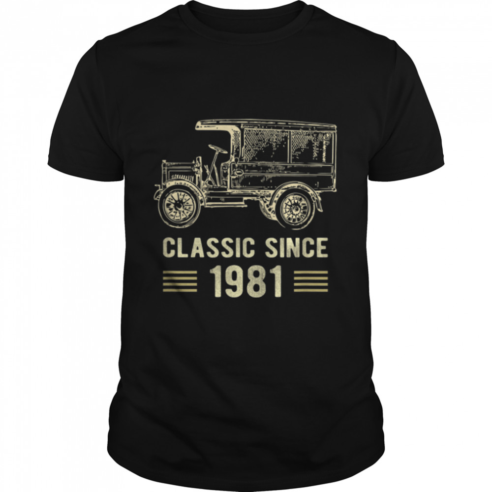 Mens Classic 1981 Vintage Car Truck 41 Year Old Birthday Shirt T-Shirt B09K49SHBT
