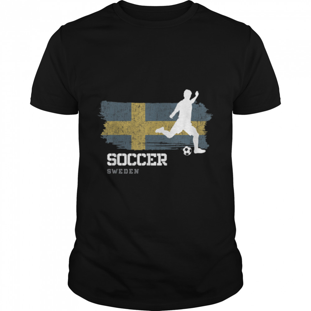 Soccer Sweden Flag Football Team Soccer Player T-Shirt B09JZZ5WYV