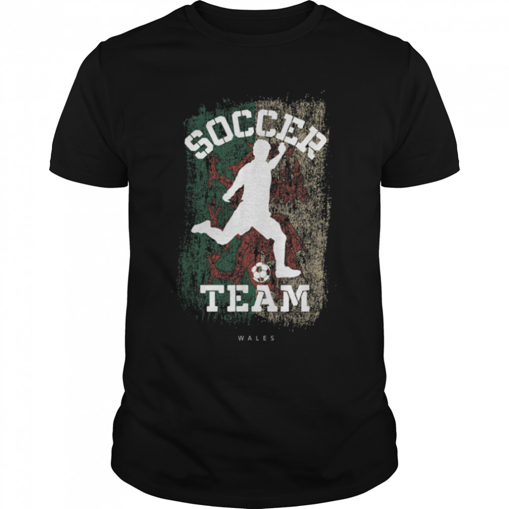 Soccer Wales Flag Football Team Soccer Player T-Shirt B09JPD71HL