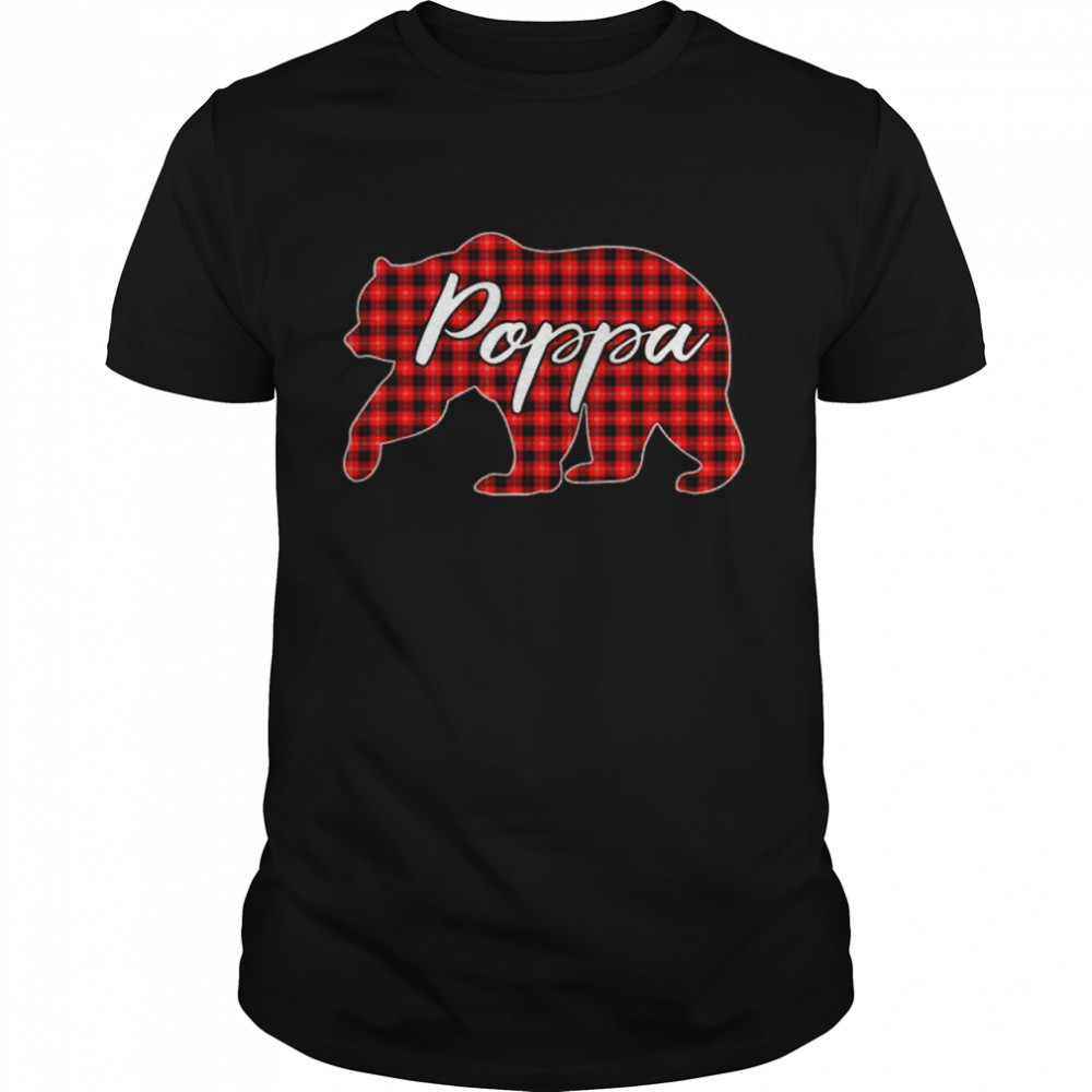 Red Plaid Poppa Bear Matching Pajama Family Buffalo T Shirt