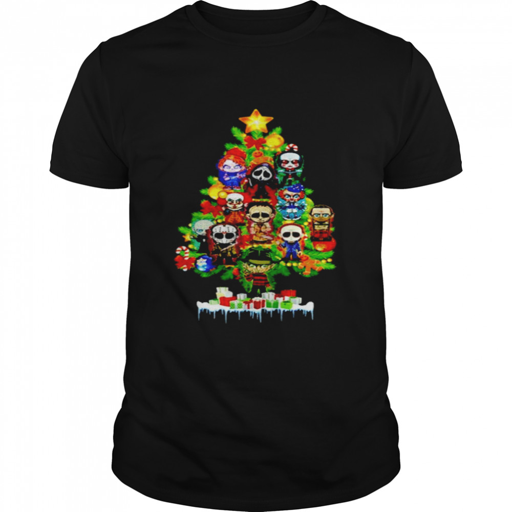 Horror movies characters Christmas tree shirt