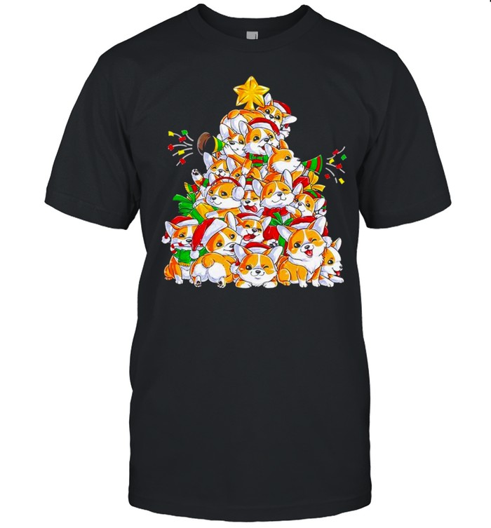 Corgi Christmas tree dog lovers shirt