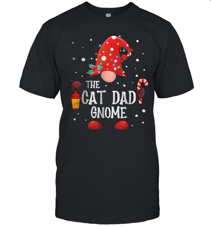 The Cat Dad Gnome Matching Family Christmas Gnome Pajama T-Shirt
