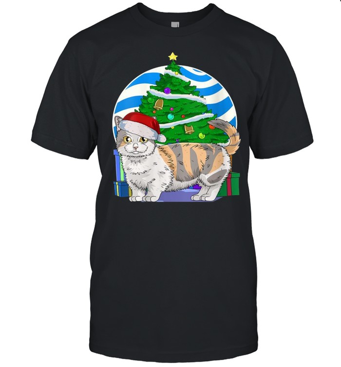 Munchkin Cat Cute Santa Christmas Tree Decor Shirt