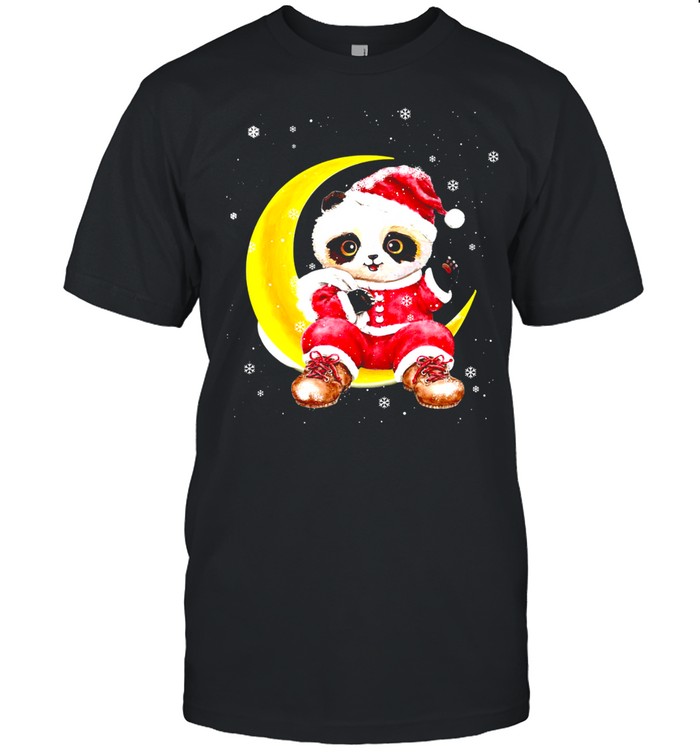 Panda Cute Santa Christmas Moon shirt