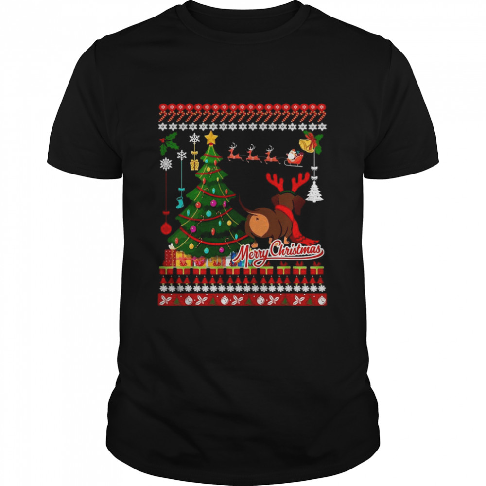 Dachshund Dog Christmas Ugly Dachshund Xmas Sweater T-shirt