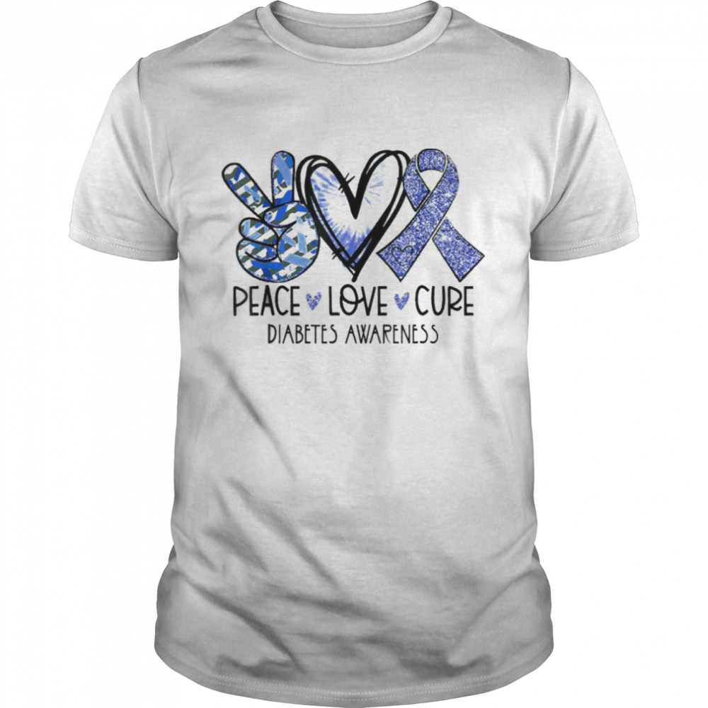 Peace Love Cure Diabetes Awareness Shirt