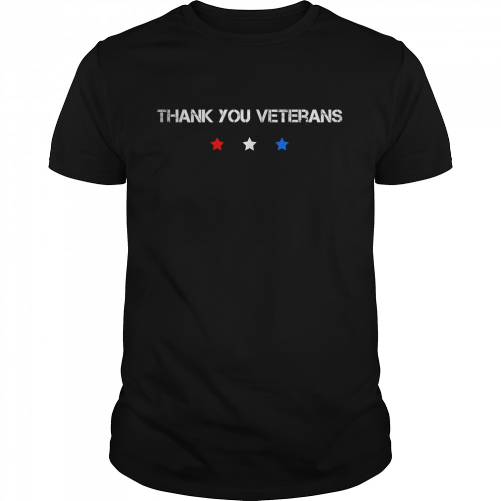 Thank You Veterans Army American Flag Patriotic Veteran Day T-Shirt