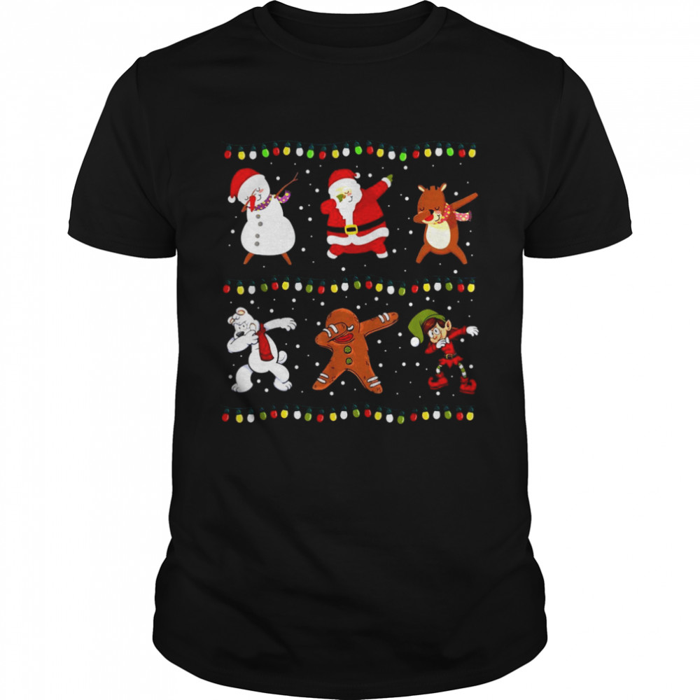 Christmas Dabbing Santa Claus Dabbing Snowman XMAS Shirt