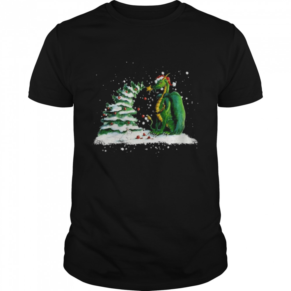 Dragon Play With Tree Snow Christmas shirt