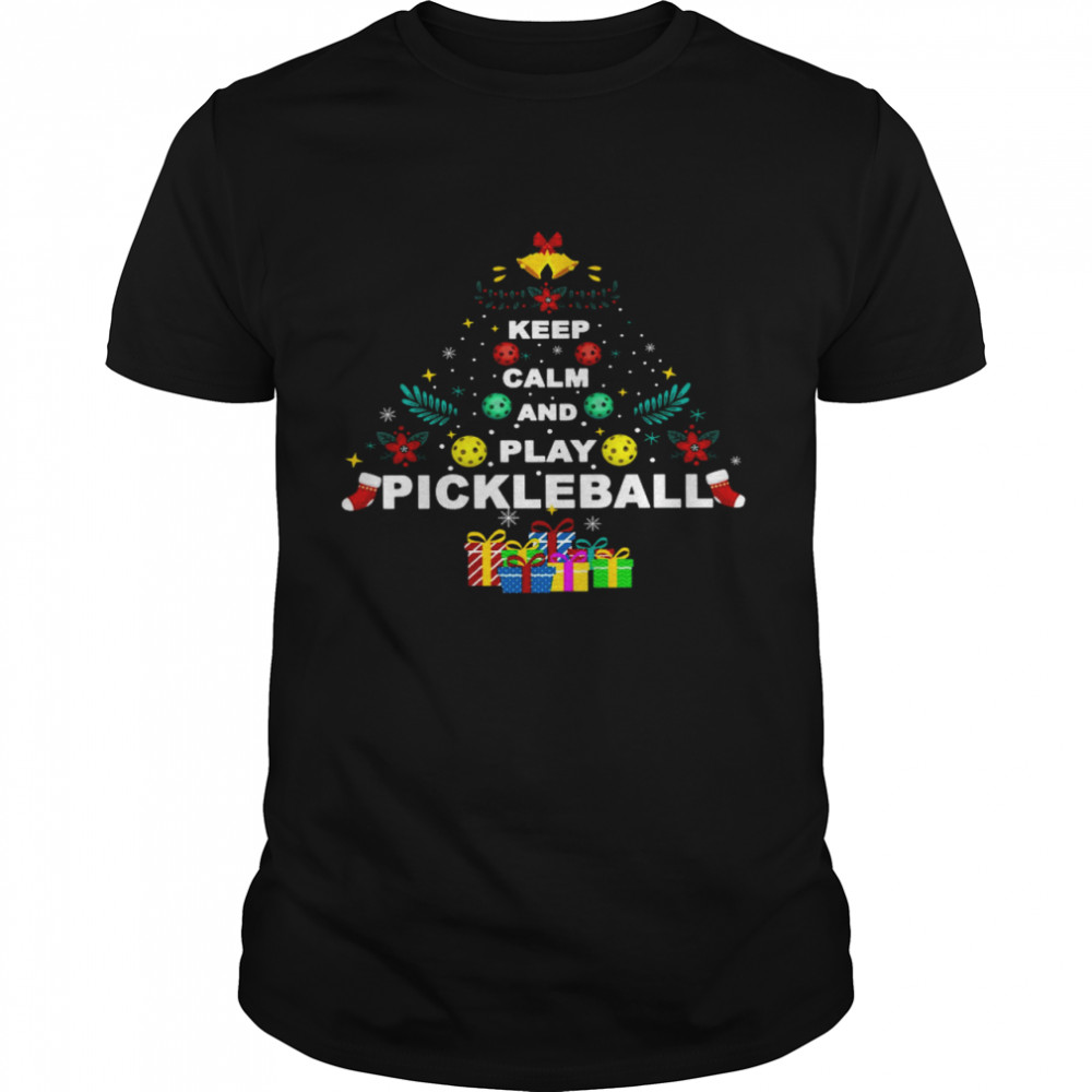 Keep Calm And Play Pickleball Christmas Tree Shirt