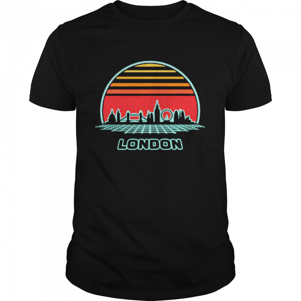 London City Skyline Retro 80S Style Souvenir Vintage T-shirt