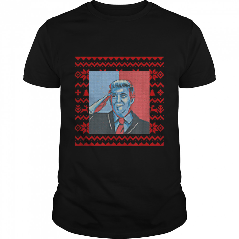 Make Christmas Great Donald Trump Pro American Anti Biden T-Shirt B09K3S8ZMN