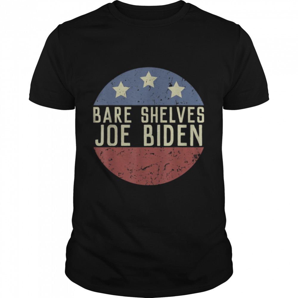 Vintage Bare Shelves Biden Funny Meme US Flag T-Shirt B09JPF55B5