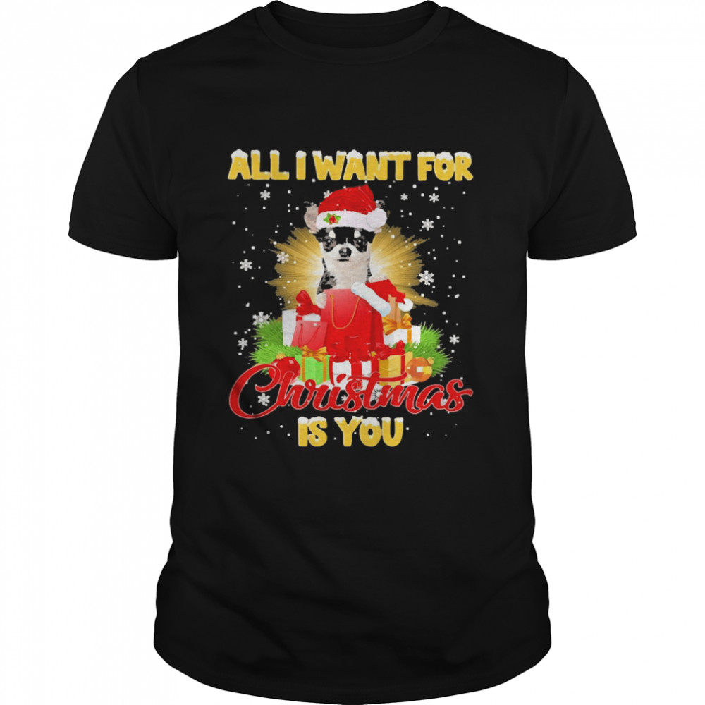Black Chihuahua All I Want For Christmas Is You Sweat T-shirt