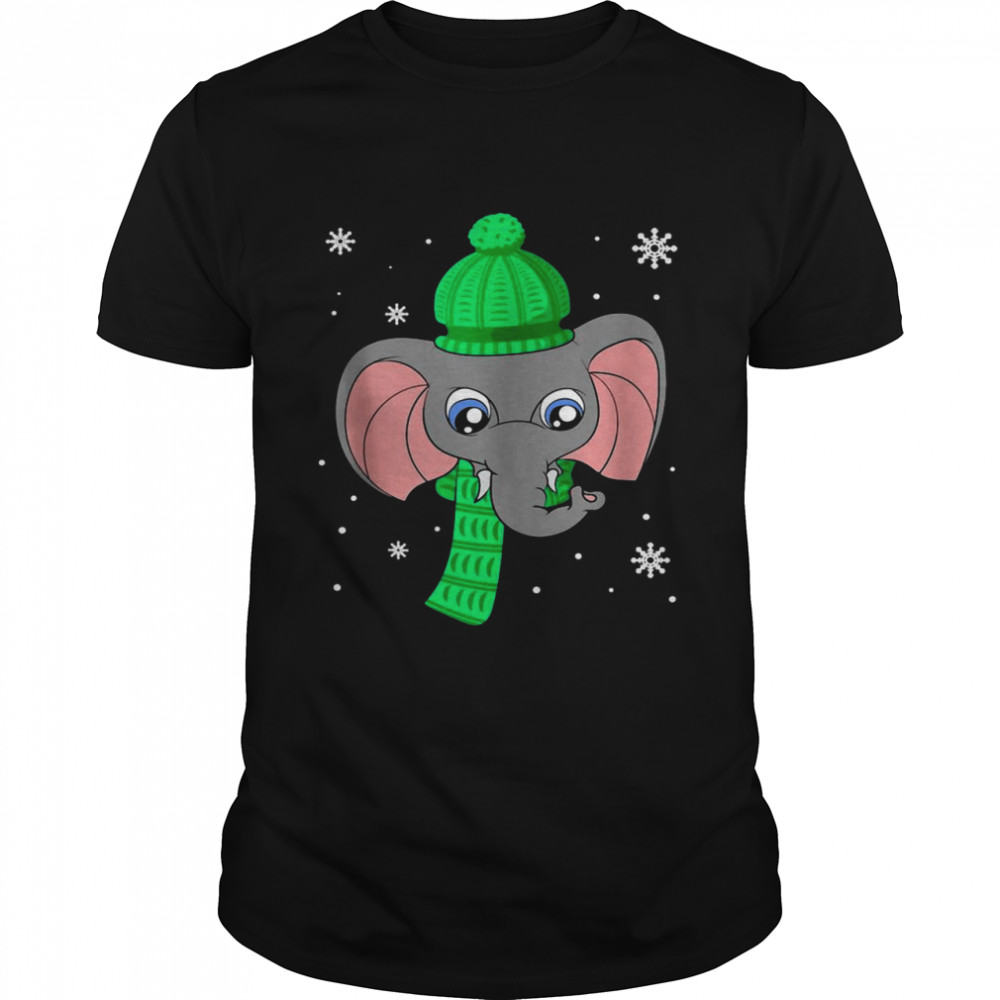 Elephant Snowy Winter Animal Africa Snowflake Elephant Shirt