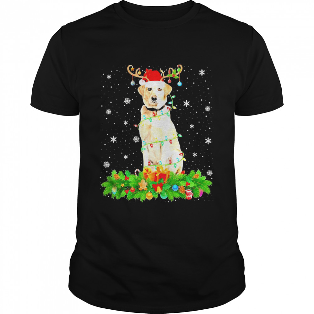 Labrador Dog Reindeer Santa Hat Labrador Christmas Shirt