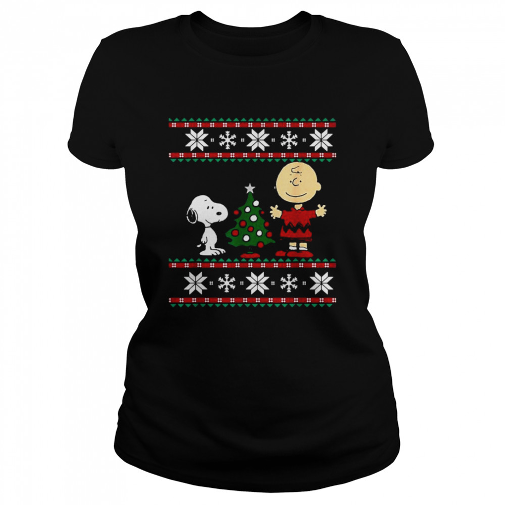 Snoopy and Charlie Browns Ugly Christmas shirt Classic Women's T-shirt