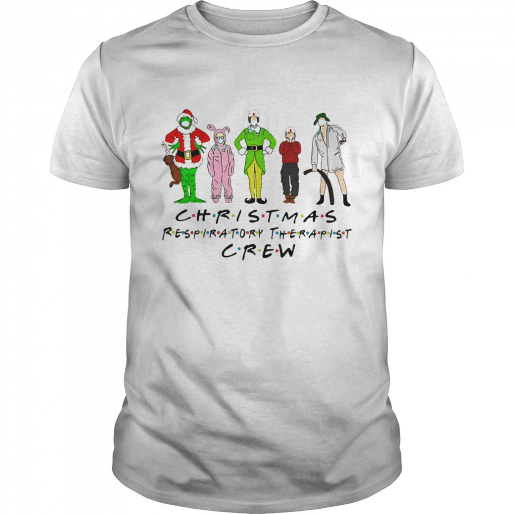 Grinch Elf Face Mask Christmas Respiratory Therapist Crew shirt