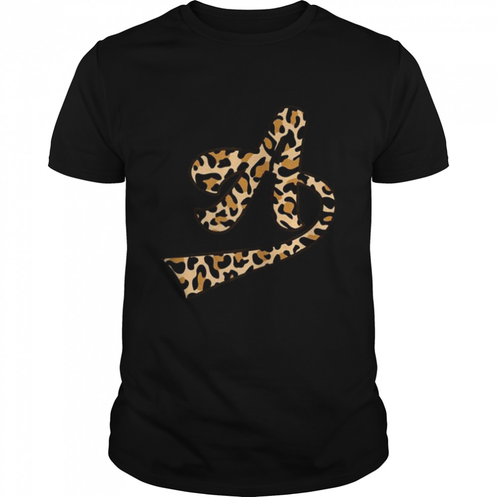 Cool Letter A Initial Name Leopard Cheetah Print Shirt
