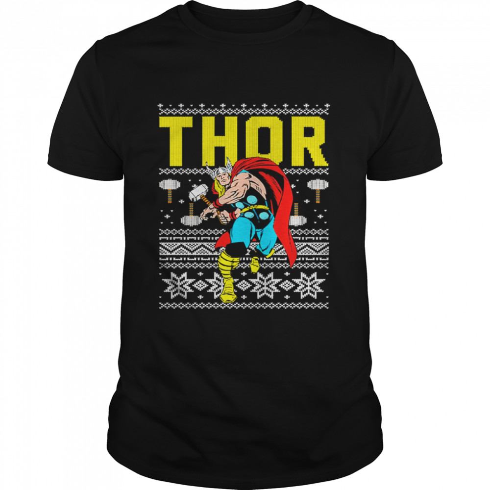 Marvel Comics Faux Ugly Thor Christmas Sweater Shirt