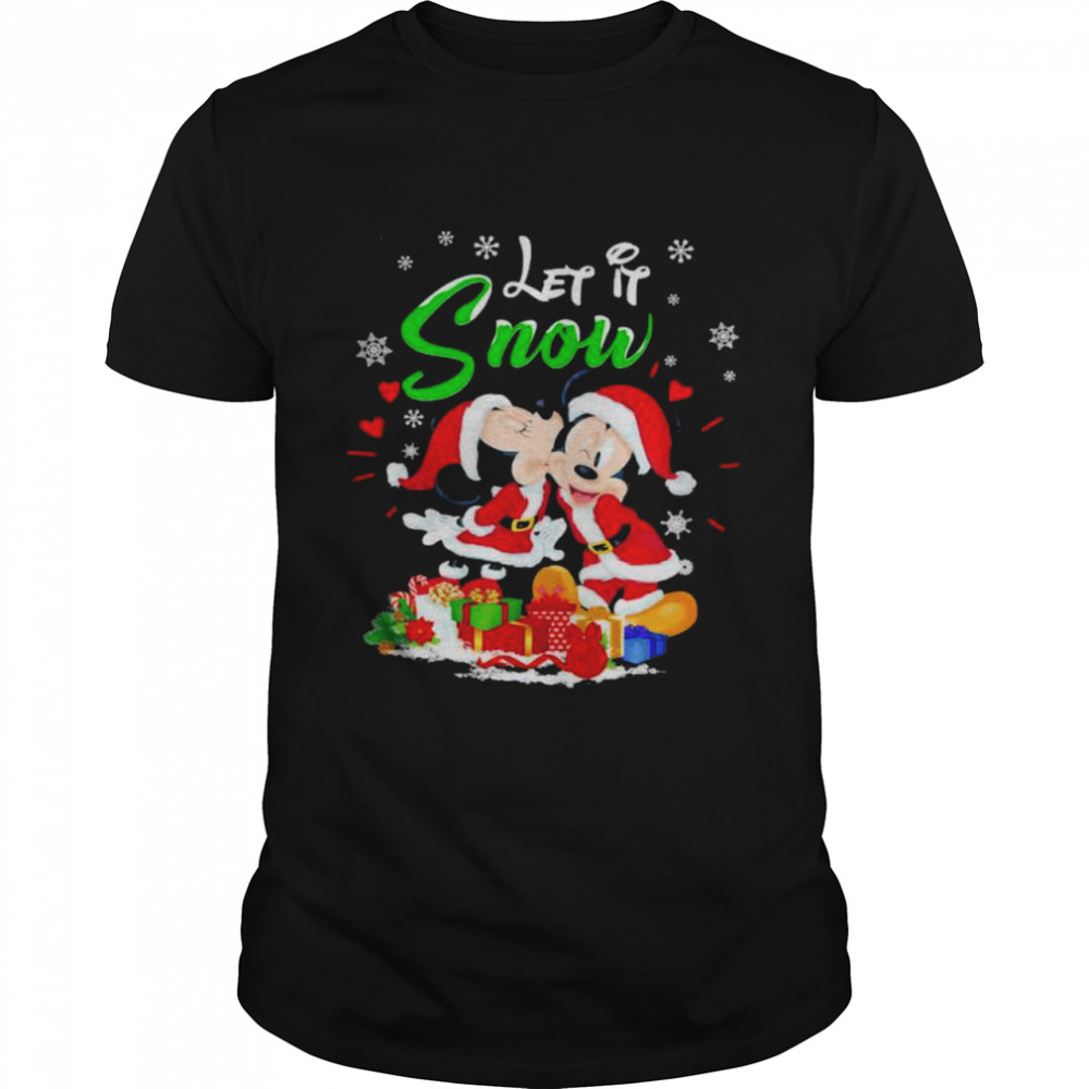 Mickey Mouse and Minnie Mouse let it Snow Christmas shirt