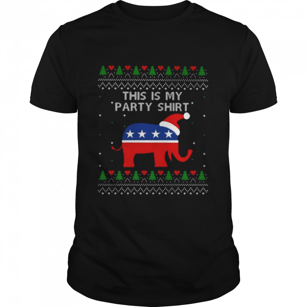 Santa Democrat this is my party shirt Ugly Christmas shirt