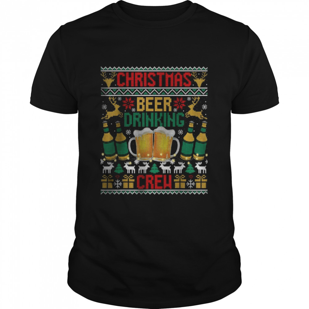 Christmas Beer Drinking Crew T-Shirt
