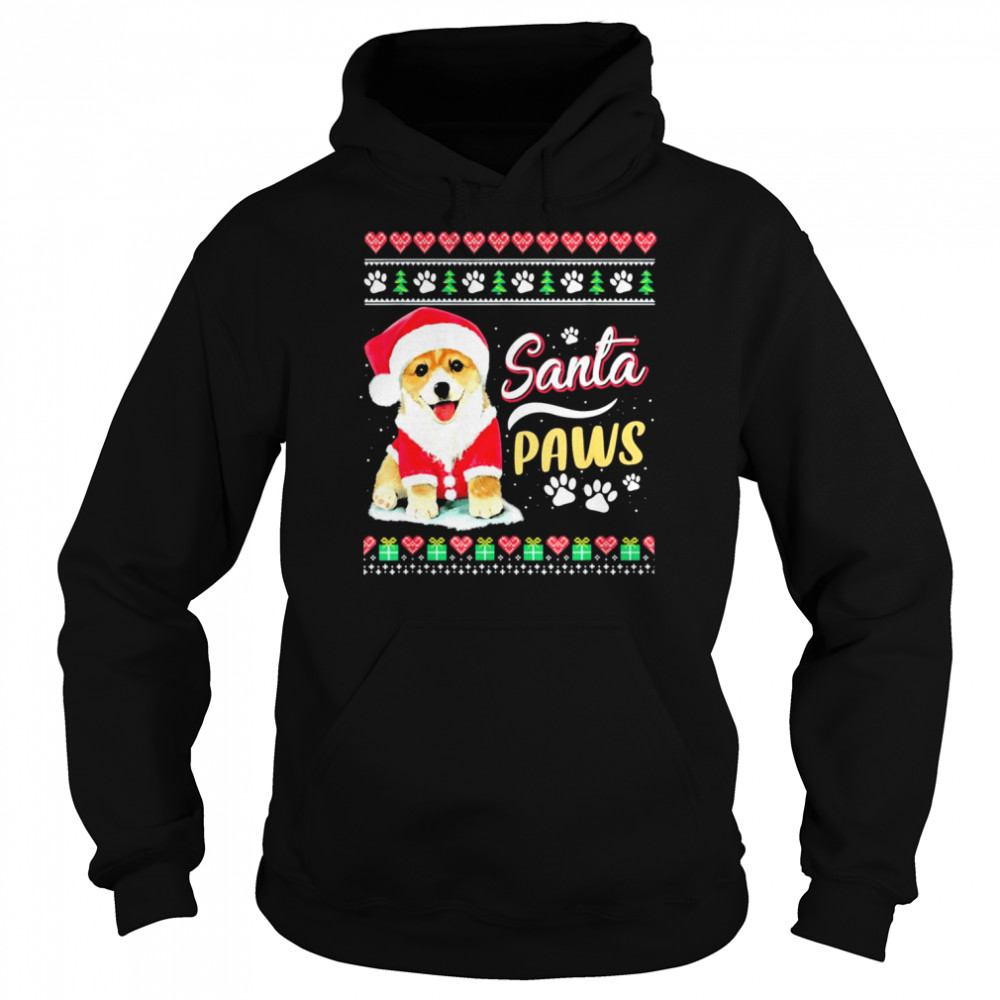 Santa Coggi Santa Paws Ugly Christmas shirt Unisex Hoodie