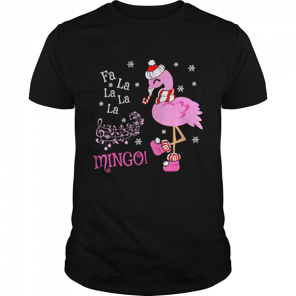 Santa Flamingo Fa La La La La Mingo Christmas Shirt