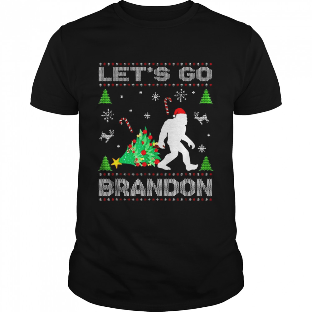 Santa Bigfoot Sasquatch Let’s Go Brandon Ugly Christmas shirt
