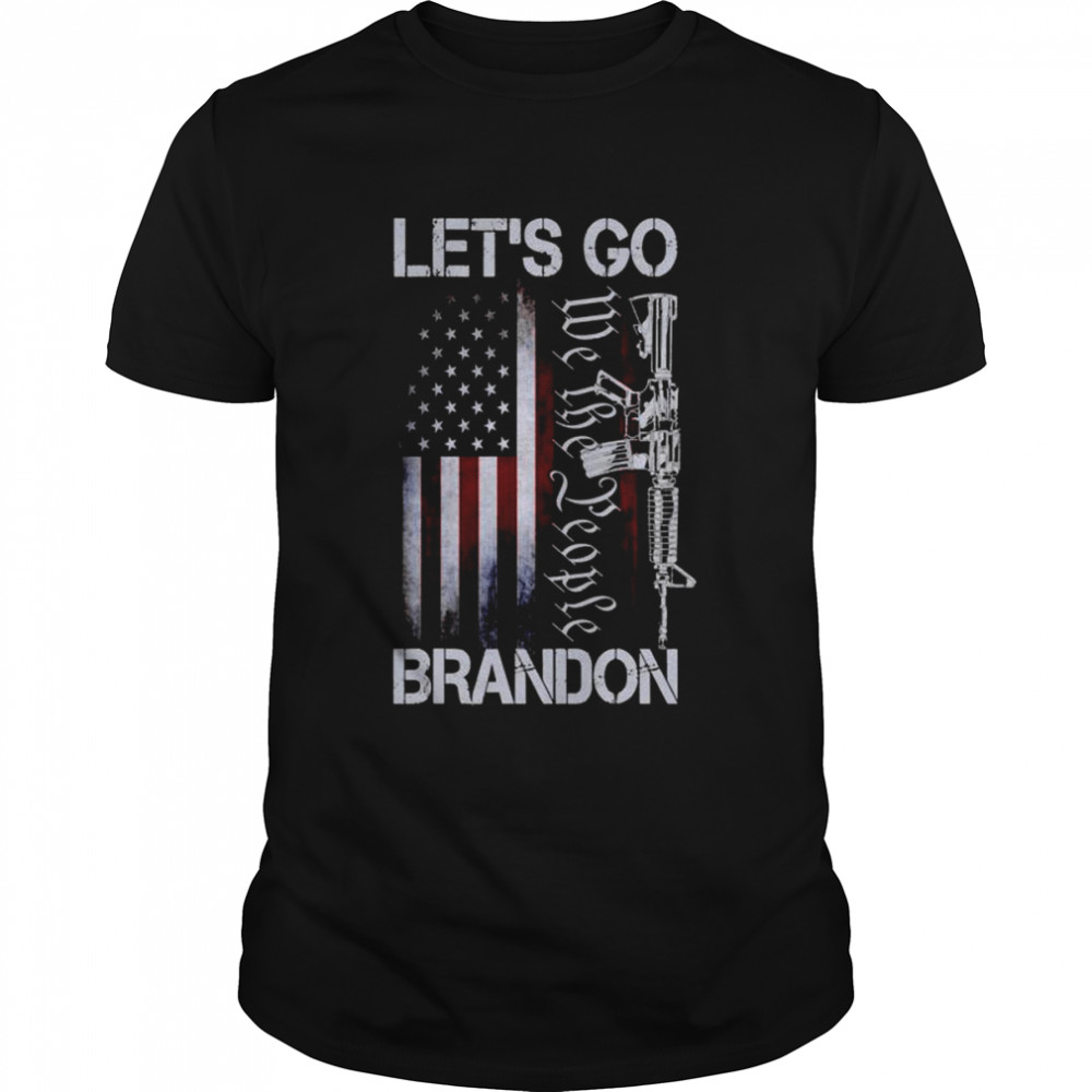 Gun American Flag Patriots Let’s Go Branson Brandon US Flag Shirt