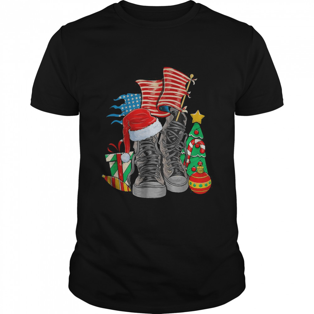 Army Veterans Shoes Christmas Xmas Outfit T-Shirt