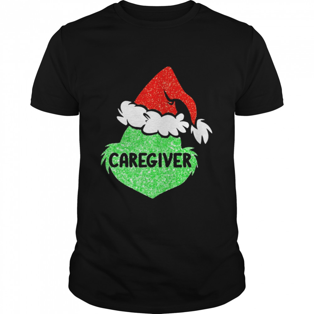 Santa Grinch Silhouette Caregiver Christmas Sweater Shirt