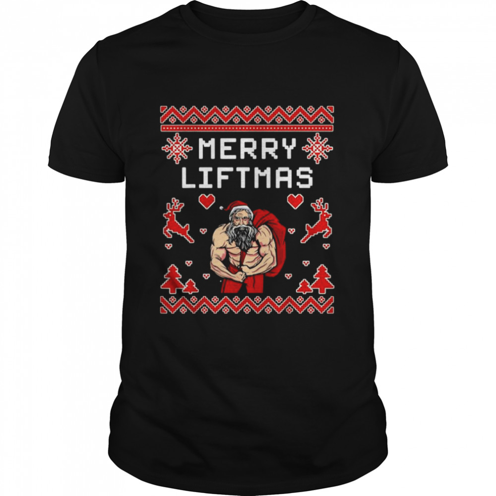 Santa gym Merry Liftmas Ugly Christmas shirt