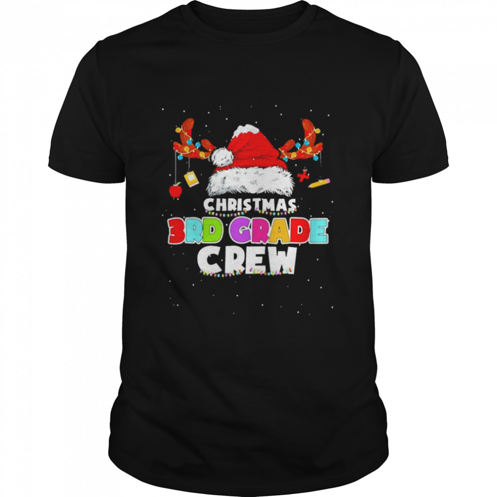 Santa Hat Christmas 3rd Grade Crew Sweater Shirt