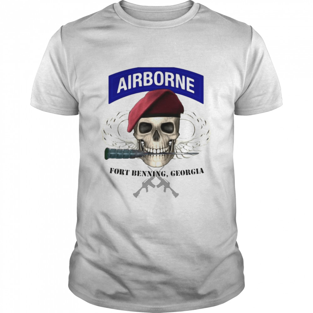 skull Fort Benning Army Base Airborne Training Columbus Ga Design Shirt