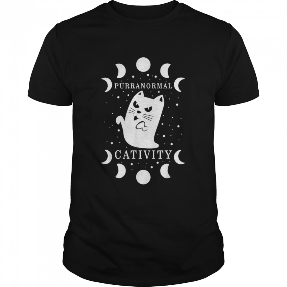 Purranormal Cativity Cat Ghost Fur Cute Ghost Kitty Shirt